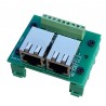 PŁYTKA UNIWERSALNA Z 2 GNIAZDAMI RJ45 - MOCOWANIE NA SZYNE DIN