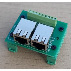 PŁYTKA UNIWERSALNA Z 2 GNIAZDAMI RJ45 - MOCOWANIE NA SZYNE DIN