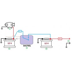 SEPARATOR AKUMULATORÓW 12V 70A IZOLATOR BATERII
