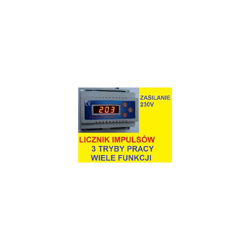 LICZNIK IMPULSÓW 0-1999800 imp. LED 3 TRYBY PRACY 230VAC
