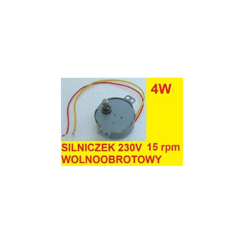 SILNIK 230V 15rpm WOLNOOBROTOWY 4W SILNICZEK