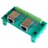 PŁYTKA UNIWERSALNA Z 2 GNIAZDAMI RJ45 - MOCOWANIE NA SZYNE DIN
