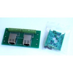PŁYTKA UNIWERSALNA Z 2 GNIAZDAMI RJ45 - MOCOWANIE NA SZYNE DIN