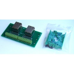 PŁYTKA UNIWERSALNA Z 2 GNIAZDAMI RJ45 - MOCOWANIE NA SZYNE DIN